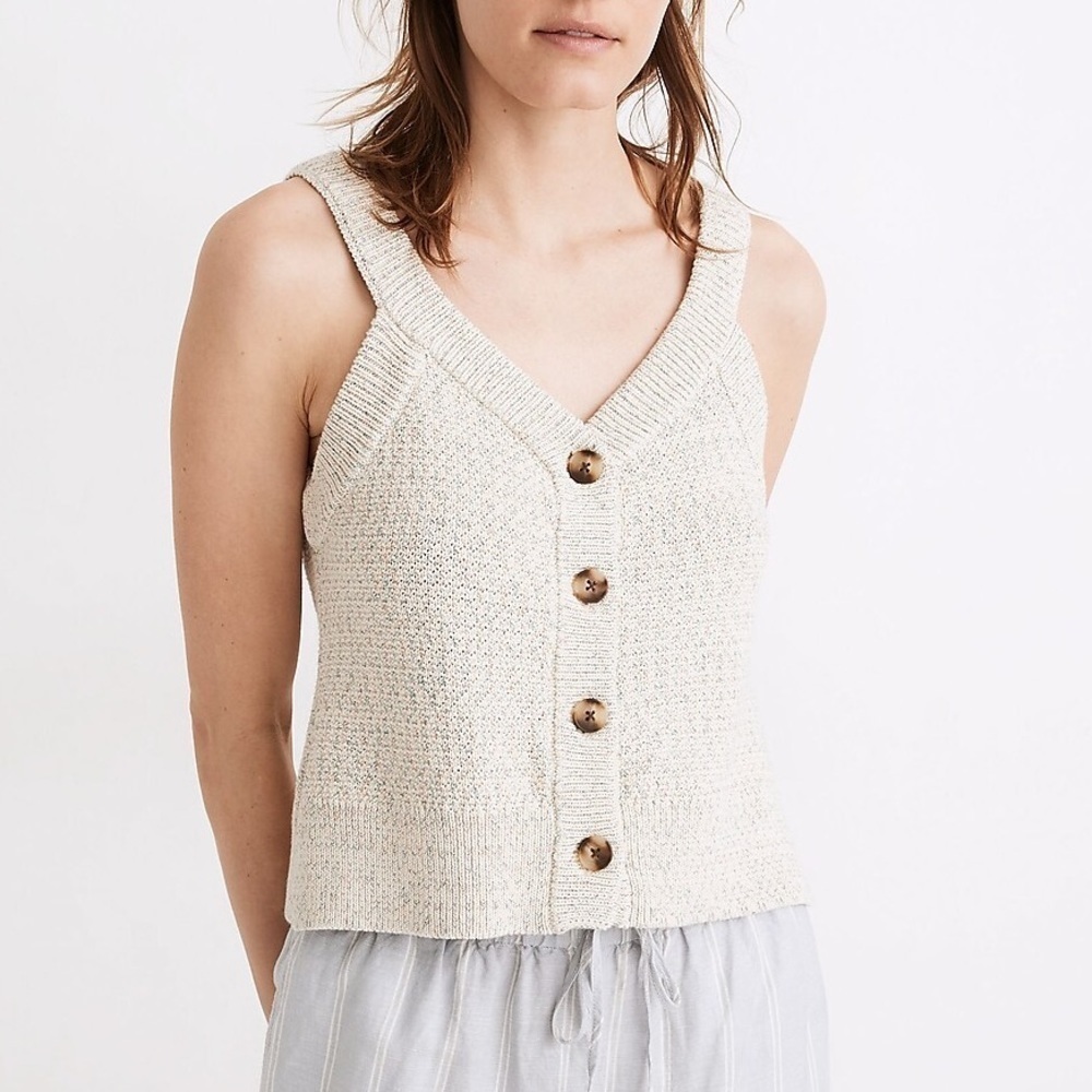 Madewell Rainbow Marled Wakefield Button-Front Sweater Tank